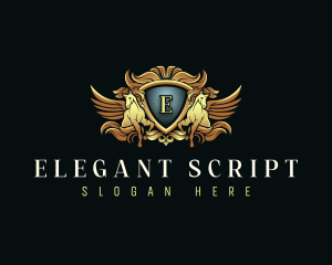 Luxury Pegasus Crest logo design