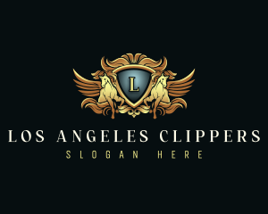 Luxury Pegasus Crest logo design