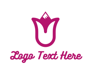 Massage - Pink Tulip Mountain logo design