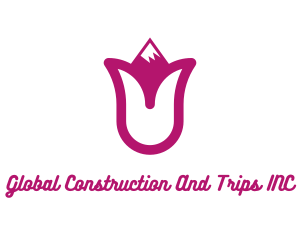 Pink Tulip Mountain Logo