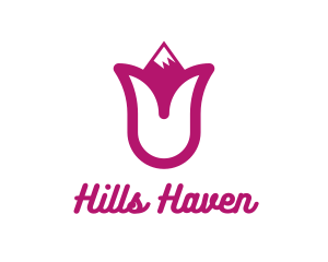 Pink Tulip Mountain logo design