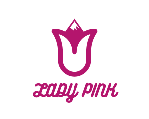 Pink Tulip Mountain logo design