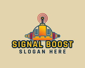 Orange Robot Signal logo design