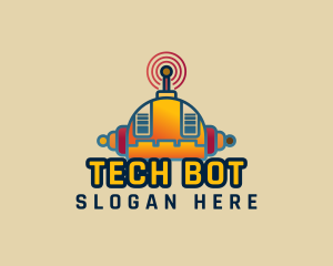 Orange Robot Signal logo design