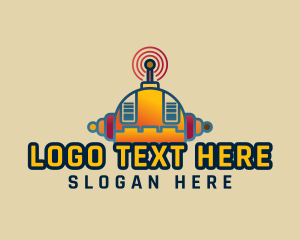 Chat Bot - Orange Robot Signal logo design