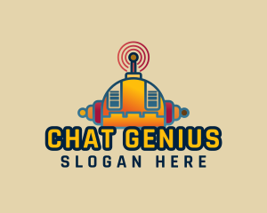 Chatbot - Orange Robot Signal logo design
