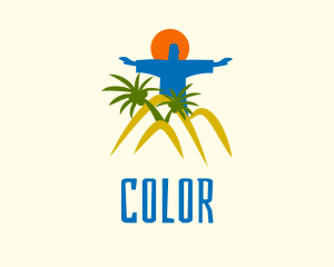 Colorful - Christ Statue Brazil logo design