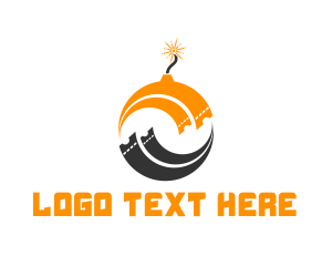 Lottery Ticket - Orange Ticket Bomb logo design
