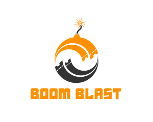 Explosive - Orange Ticket Bomb logo design