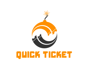 Ticket - Orange Ticket Bomb logo design