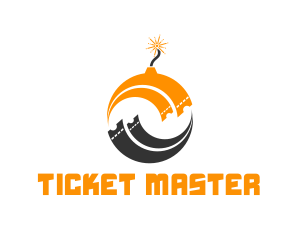Ticket - Orange Ticket Bomb logo design