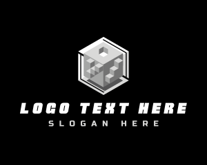 Bitcoin - Cube Block Technology logo design