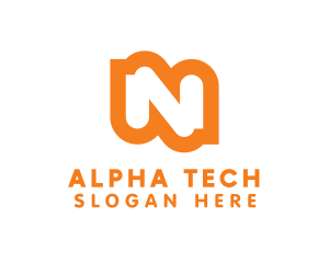 Alphabet - Orange Bold N logo design