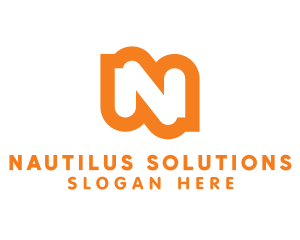 Orange Bold N logo design