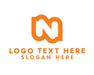 Orange Bold N logo design