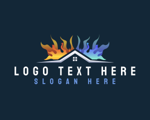 Burning - Home Heating Cooling logo design