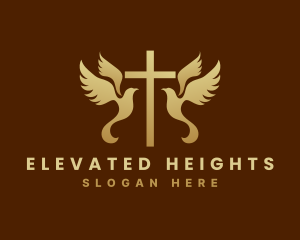 Tall - Dove Cross Religion logo design