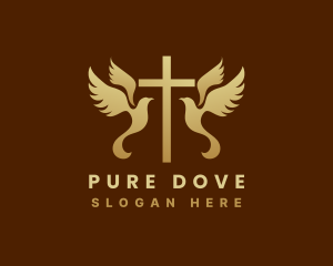 Dove Cross Religion logo design