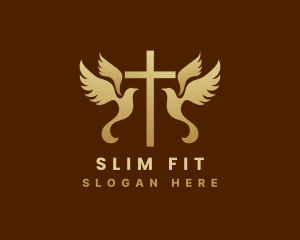 Slim - Dove Cross Religion logo design