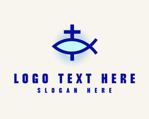 Christian - Christian Fish Cross logo design