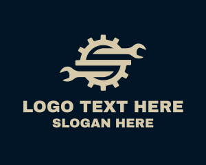 Cog - Gear Wrench Letter S logo design