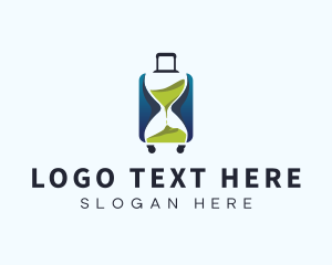 Suitcase - Hourglass Travel Suitcase logo design