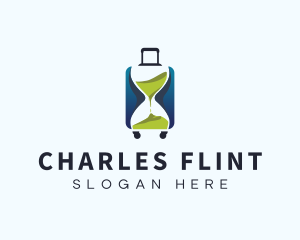 Hourglass Travel Suitcase logo design