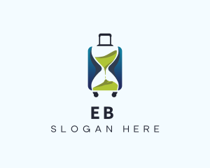 Paper Sheet - Hourglass Travel Suitcase logo design
