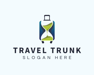 Suitcase - Hourglass Travel Suitcase logo design