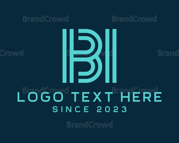 Futuristic Letter BI Monogram Logo