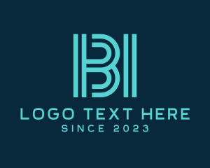 Digital - Futuristic Letter BI Monogram logo design