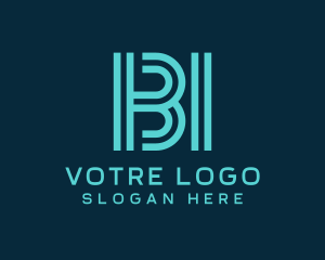 Futuristic Letter BI Monogram Logo