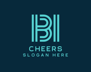 Futuristic Letter BI Monogram Logo