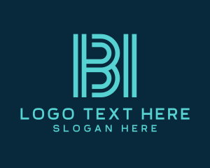 Futuristic Letter BI Monogram Logo