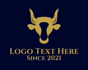 Bull Fighting - Bull Horn Cow  Head logo design