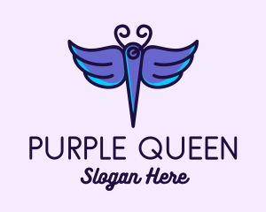 Purple Butterfly Needle logo design