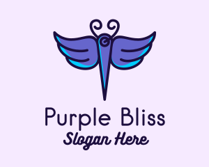 Purple Butterfly Needle logo design