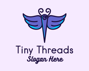 Purple Butterfly Needle logo design