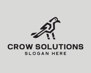 Crow - Minimalist Bird Crow logo design