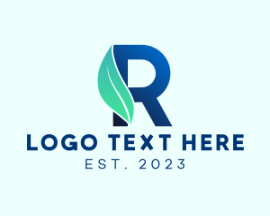 Herbal - Natural Leaf Letter R logo design