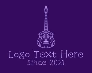 Guitar Player - Minimalist Rockstar Guitar logo design