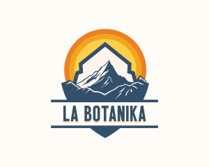 Hiker - Mountain Summit Travel logo design