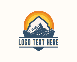 Hiker - Mountain Summit Travel logo design