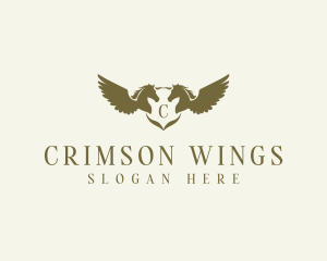 Flying Winged Stallion logo design