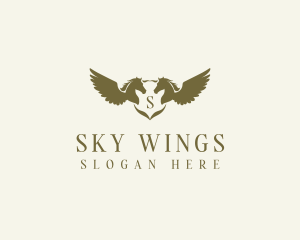 Flying Winged Stallion logo design