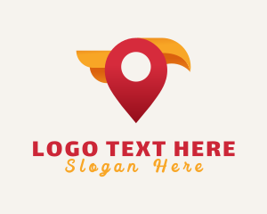 Location Pin - Beak Bird Locator logo design