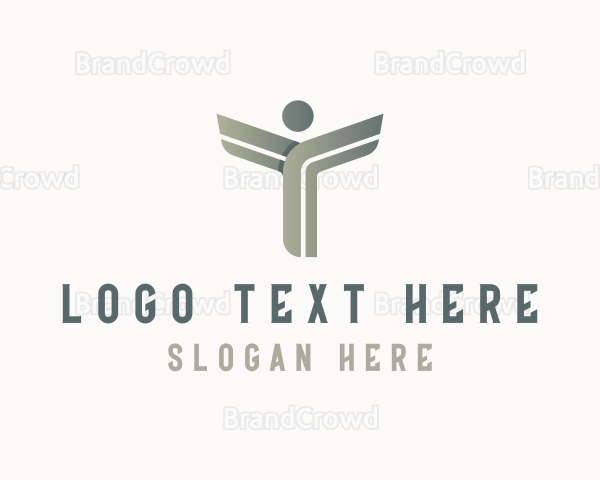 Human Business Letter T Logo