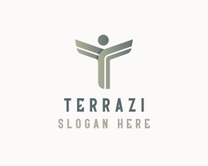 Human Business Letter T  logo design