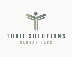 Human Business Letter T  logo design