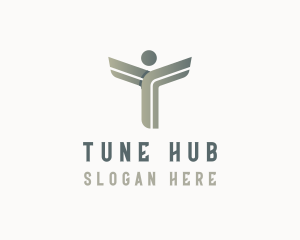 Human Business Letter T  logo design